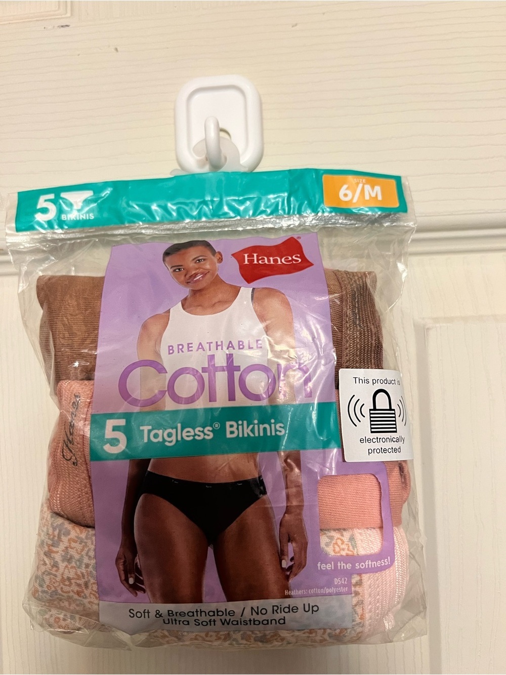 Hanes Women's Breathable Cotton 5-Count Tagless Bikinis - Brown/Pink